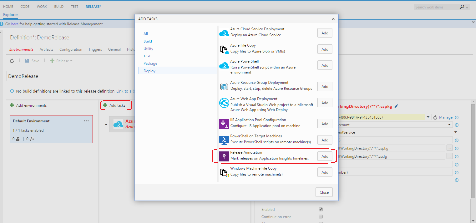 test Release Annotations for Azure Application Insights Visual Studio Marketplace